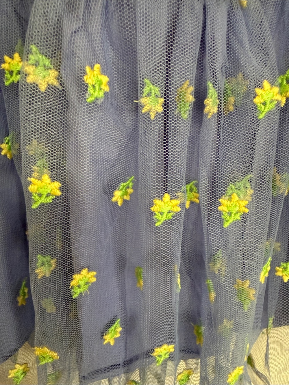 Peek Lavender Tulle Smocked Dress with Yellow-Green Floral Accents - Picture 3 of 4